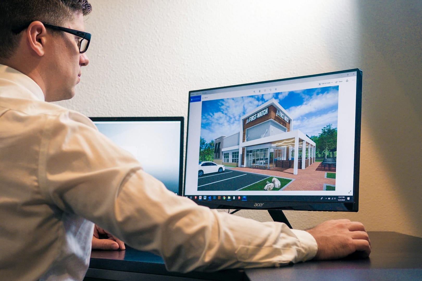 architect working on computer